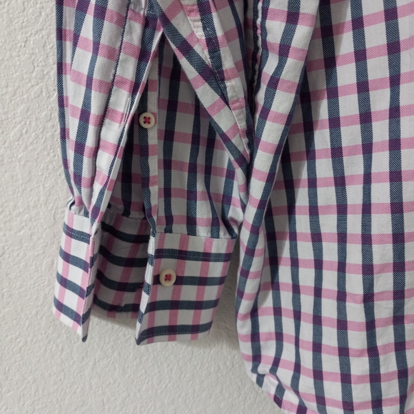 Peter Millar 4XT Mens Cotton Long Sleeved Pocketed Button Down Checked Shirt - Picture 4 of 11